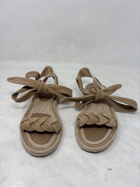 Vince Camuto Tan Braided Espadrille Tie-Front Sandals